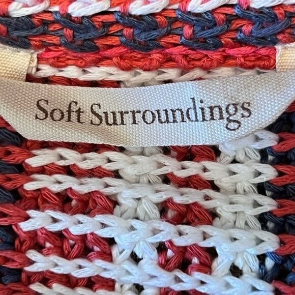 Soft Surroundings MONTEGO BAY knit 3/4 sleeve sweater size 1X Striped - Picture 10 of 11